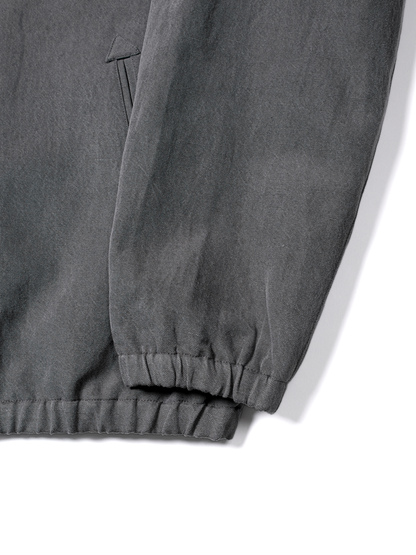 SILK/LINEN FADED GABARDINE ZIP BLOUSON｜HAZE GRAY