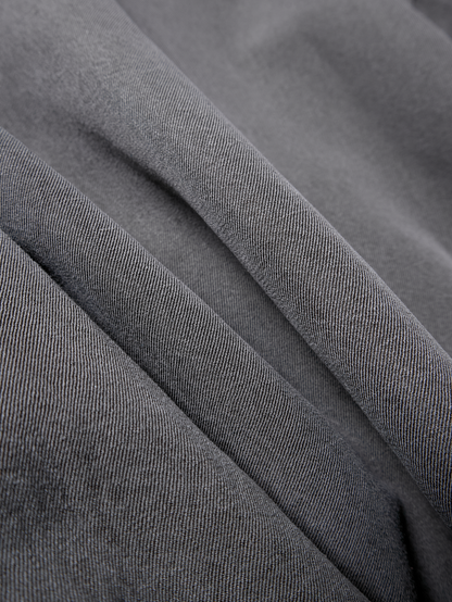 SILK/LINEN FADED GABARDINE ZIP BLOUSON｜HAZE GRAY