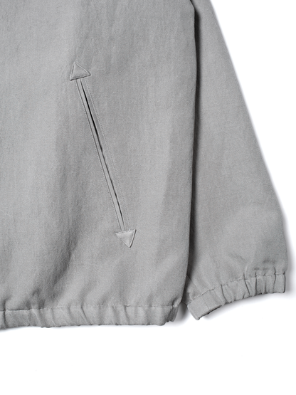 SILK/LINEN FADED GABARDINE ZIP BLOUSON｜ICE GRAY