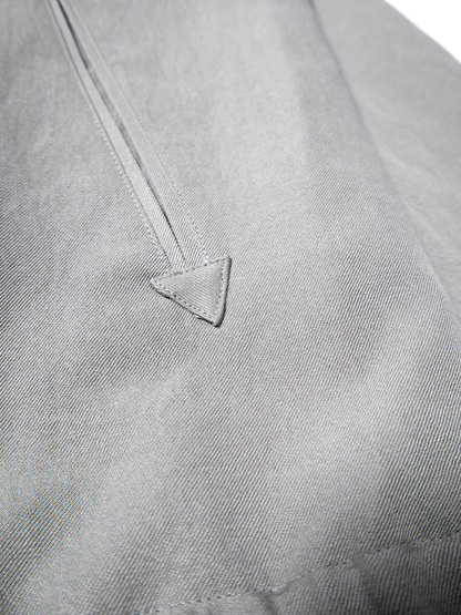 SILK/LINEN FADED GABARDINE ZIP BLOUSON｜ICE GRAY