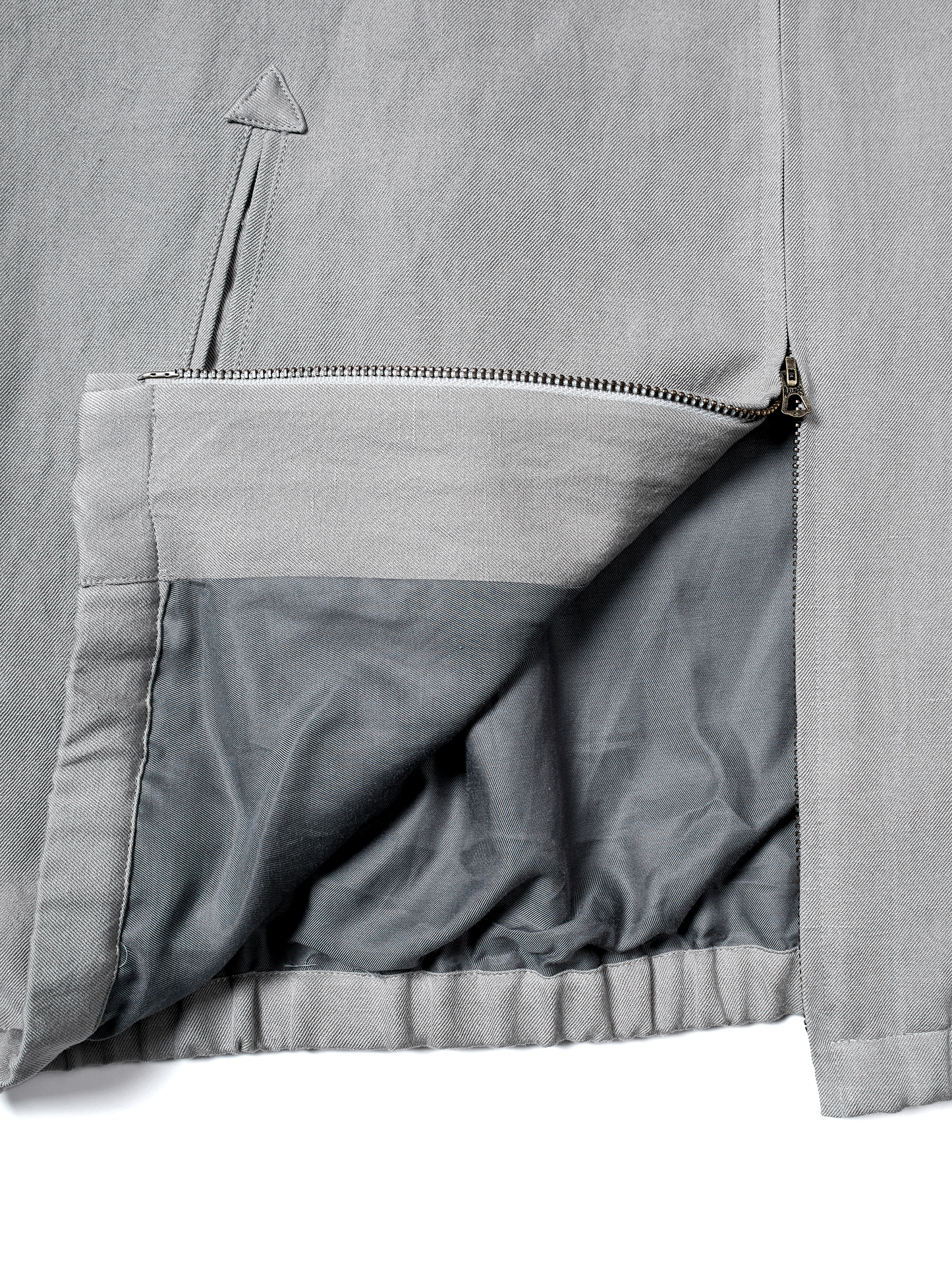 SILK/LINEN FADED GABARDINE ZIP BLOUSON｜ICE GRAY