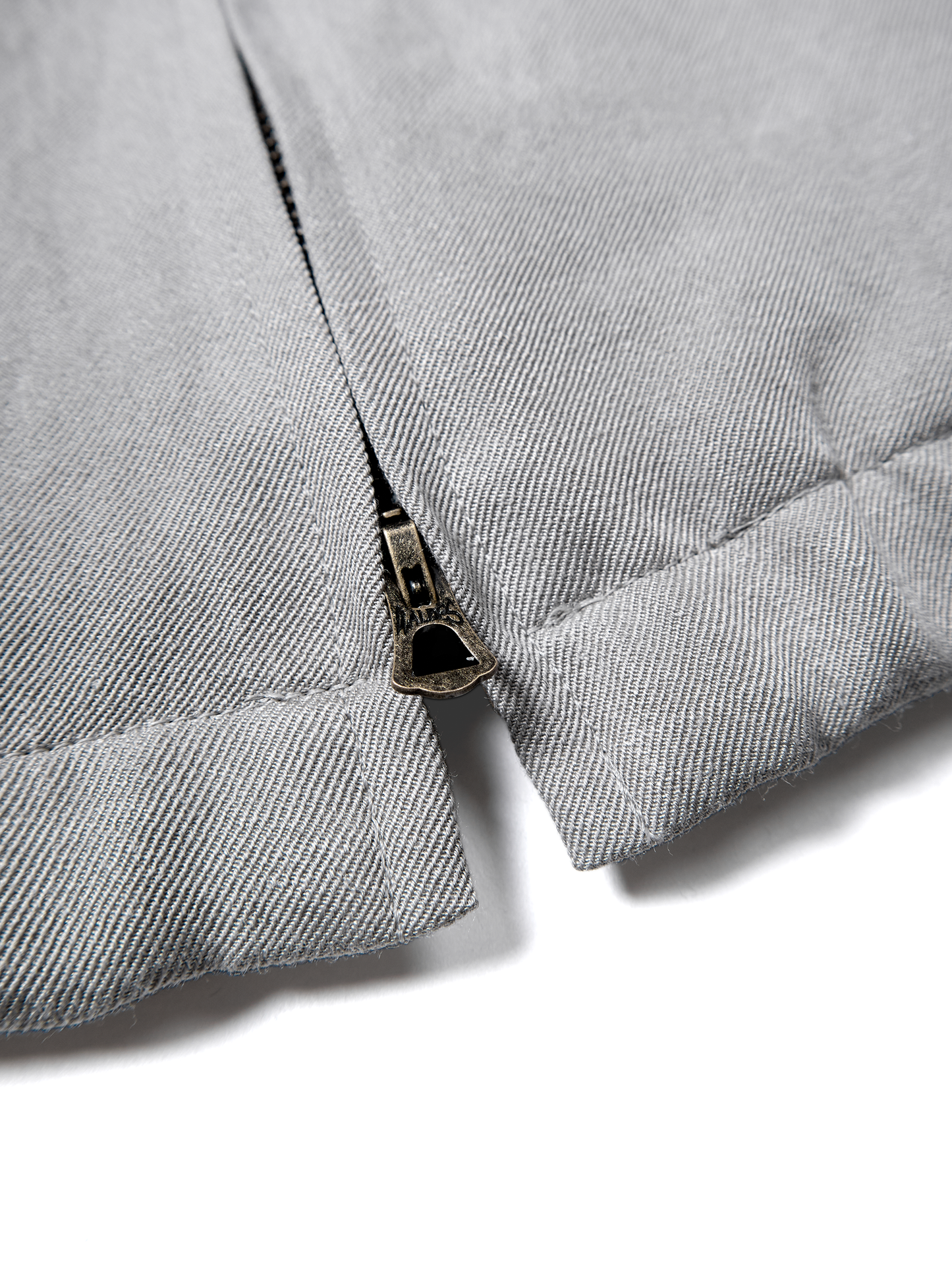 SILK/LINEN FADED GABARDINE ZIP BLOUSON｜ICE GRAY