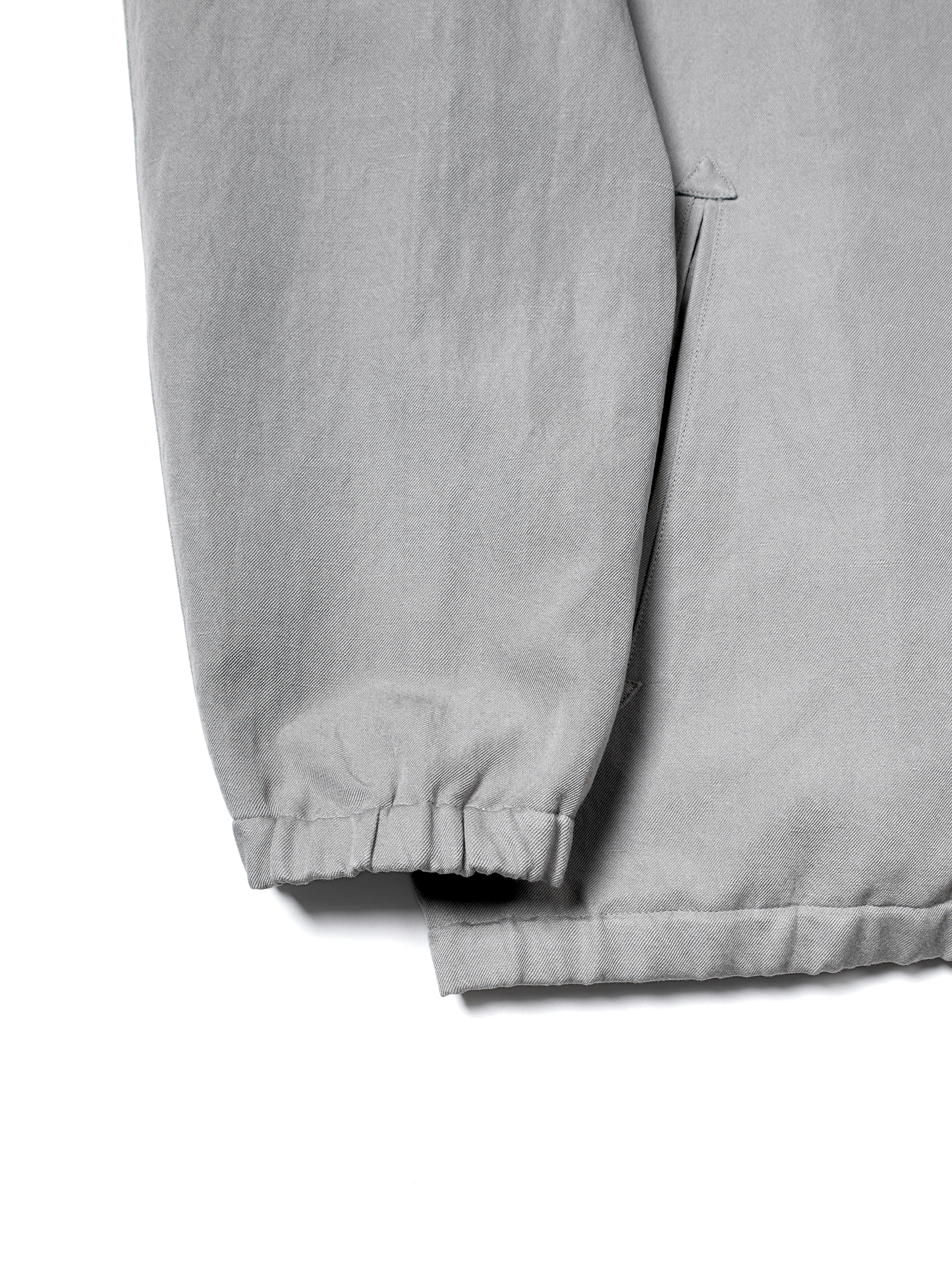 SILK/LINEN FADED GABARDINE ZIP BLOUSON｜ICE GRAY