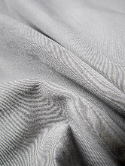 SILK/LINEN FADED GABARDINE ZIP BLOUSON｜ICE GRAY