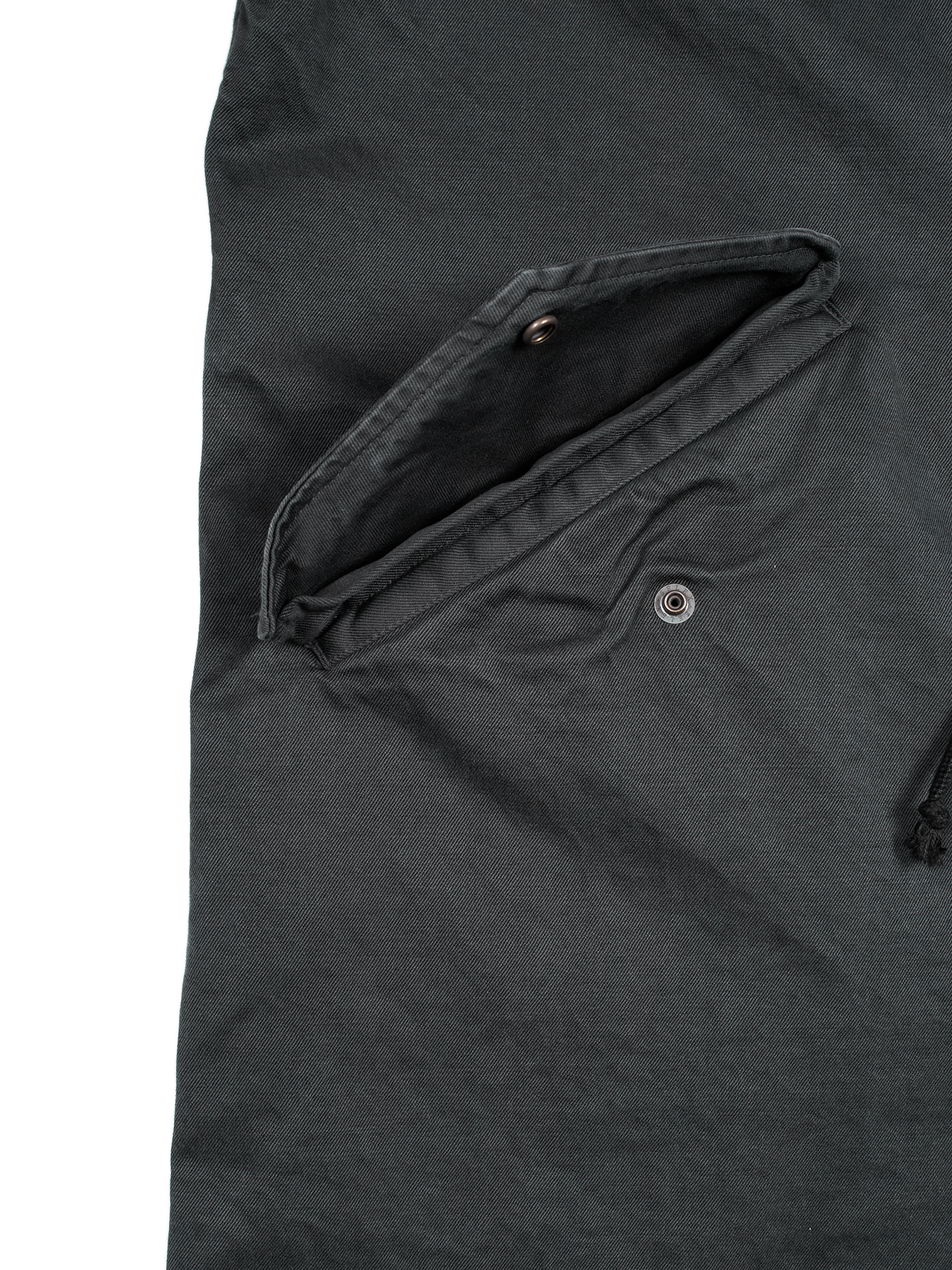 GARMENT DYED FINX/ZIMBABWE COTTON M-65 FISHTAIL COAT｜INK BLACK