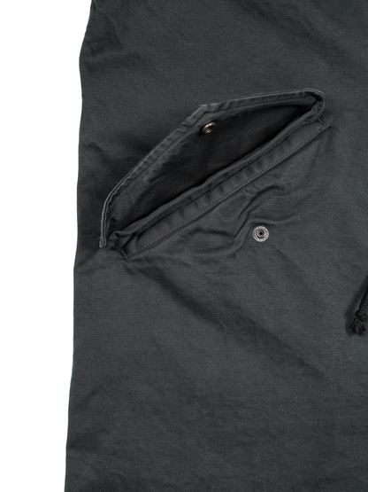 GARMENT DYED FINX/ZIMBABWE COTTON M-65 FISHTAIL COAT｜INK BLACK
