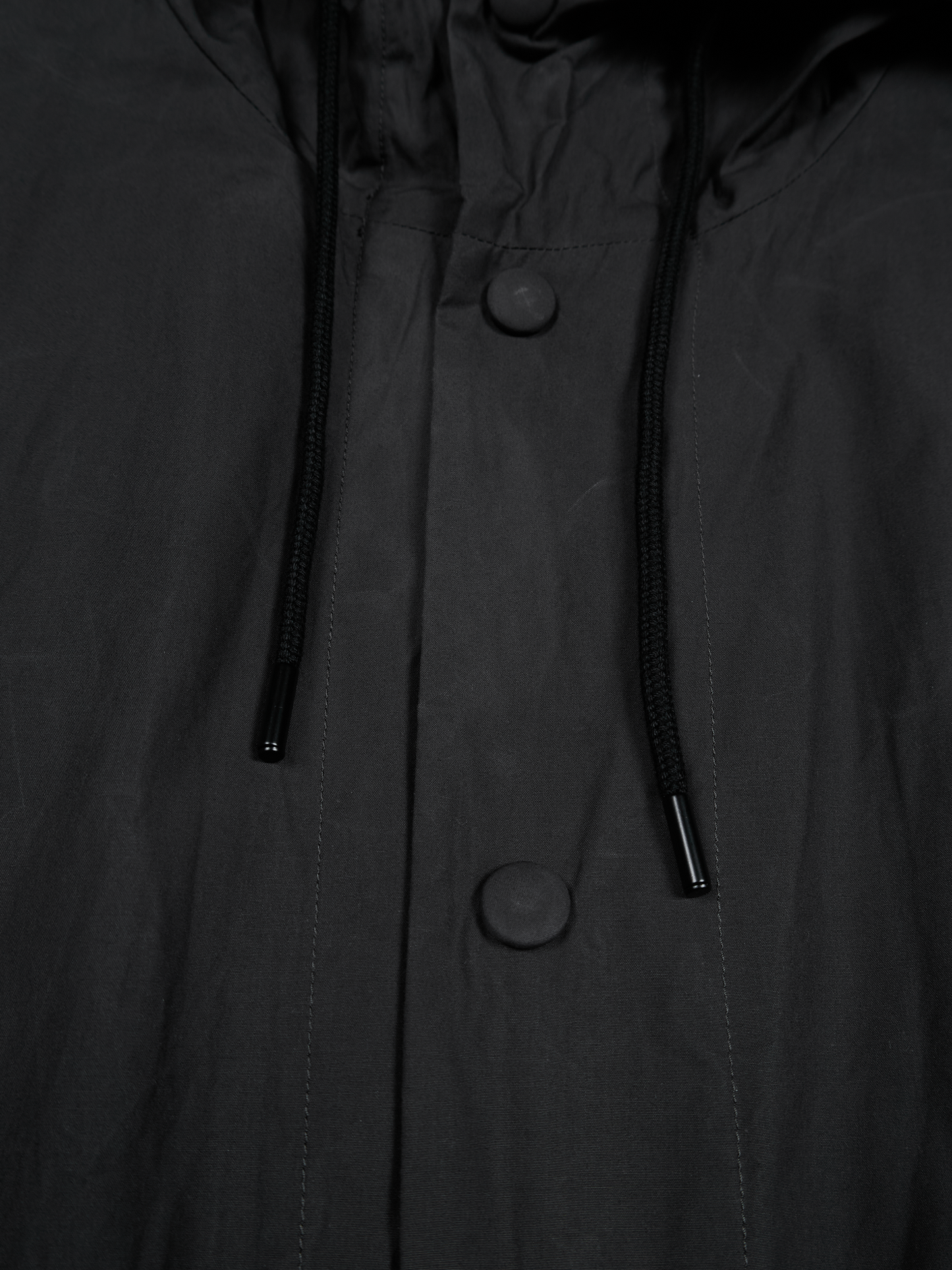 WAXING FINX COTTON WEATHER LIGHT HOODED COAT｜CHARCOAL