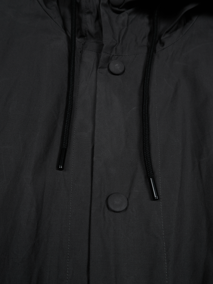 WAXING FINX COTTON WEATHER LIGHT HOODED COAT｜CHARCOAL