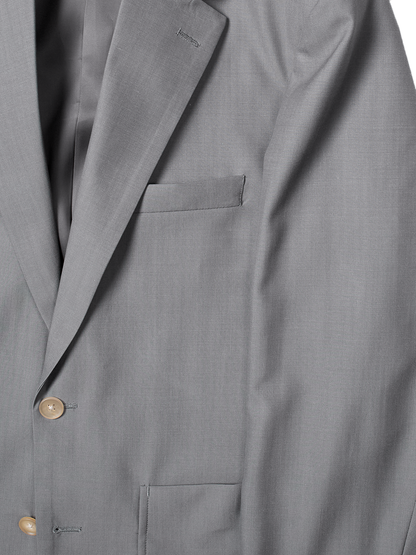 Super130's WORSTED WOOL TROPICAL TAILORED JACKET｜LIGHT GRAY