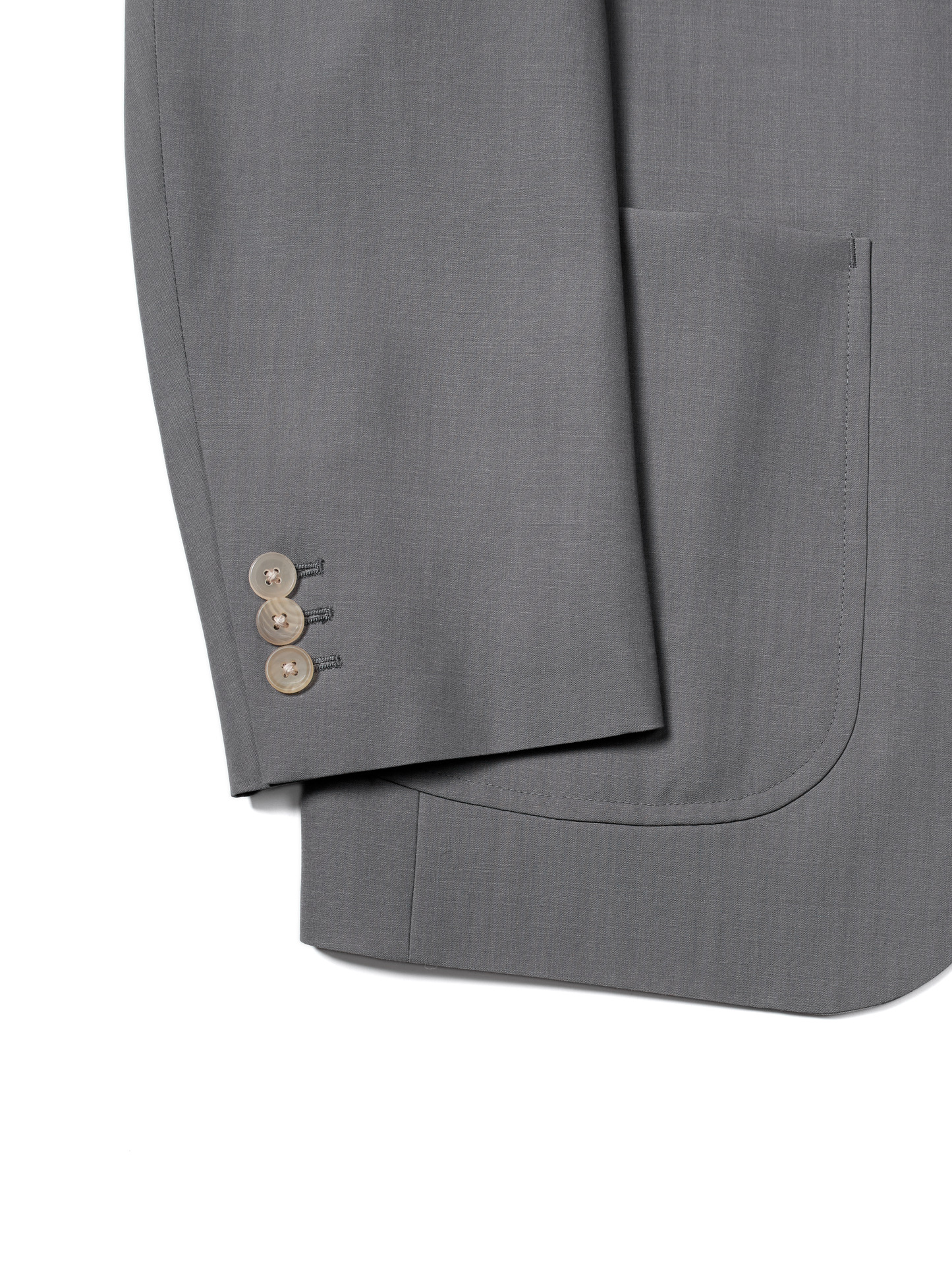 Super130's WORSTED WOOL TROPICAL TAILORED JACKET｜LIGHT GRAY