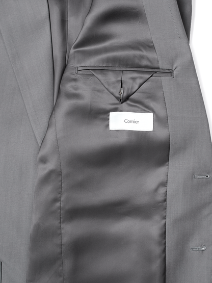 Super130's WORSTED WOOL TROPICAL TAILORED JACKET｜LIGHT GRAY