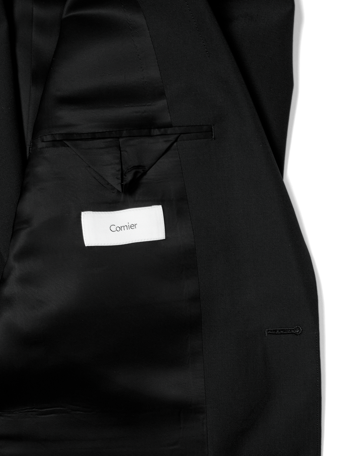 Super130's WORSTED WOOL TROPICAL TAILORED JACKET|BLACK – Cornier Super130's WORSTED WOOL TROPICAL TAILORED JACKET|BLACK – Cornier