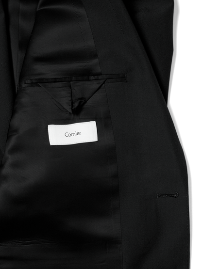 Super130's WORSTED WOOL TROPICAL TAILORED JACKET｜BLACK