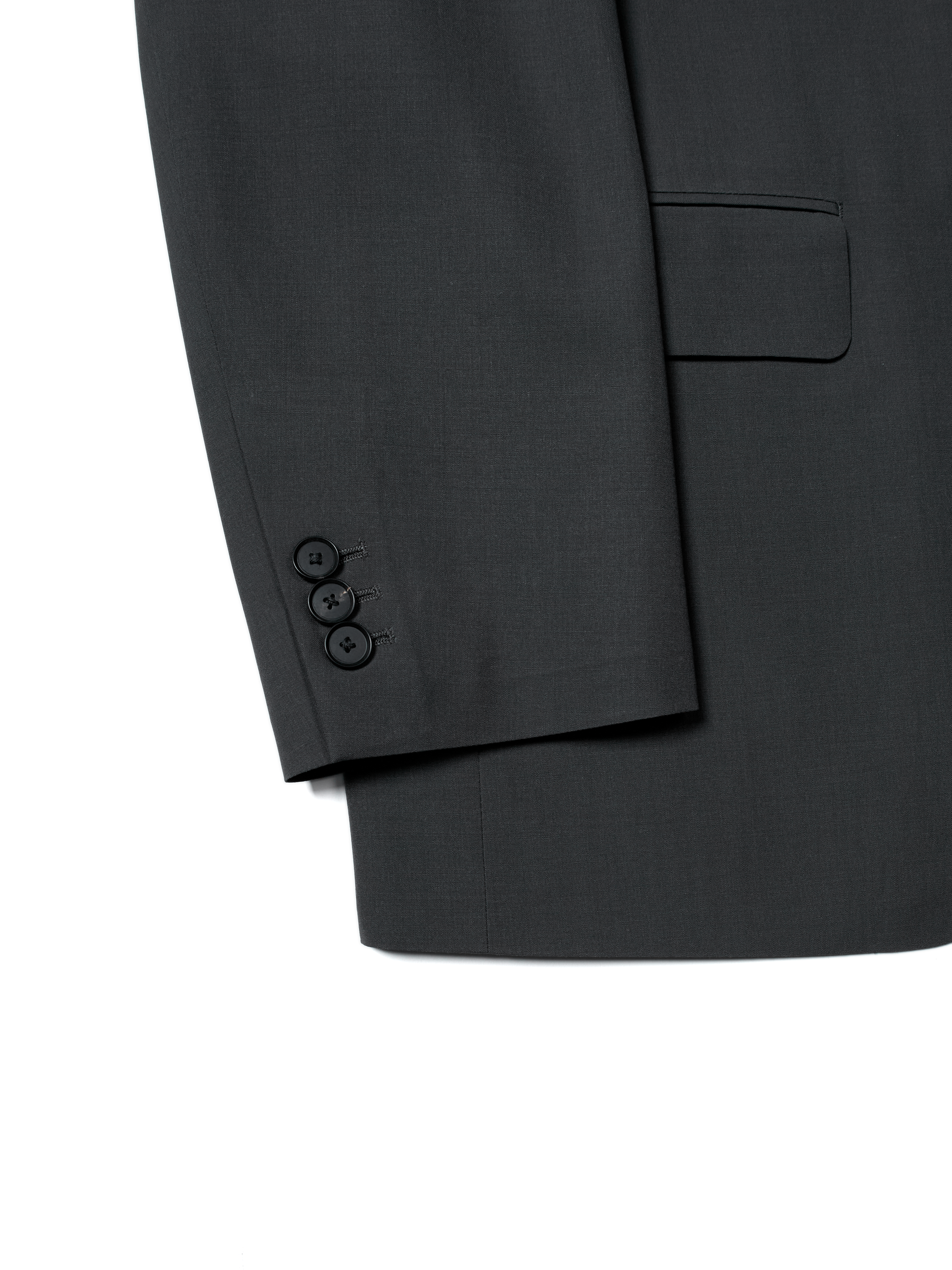 Super130's WORSTED WOOL TROPICAL TAILORED JACKET|CHARCOAL – Cornier Super130's WORSTED WOOL TROPICAL TAILORED JACKET|CHARCOAL – Cornier