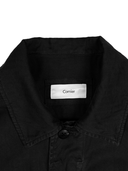 GARMENT DYED FINX COTTON HBT FATIGUE JKT｜BLACK