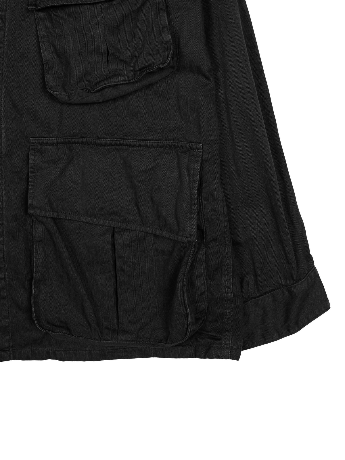 GARMENT DYED FINX COTTON HBT FATIGUE JKT｜BLACK