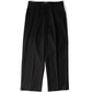 Super130's WORSTED WOOL WIDE SLACKS｜BLACK