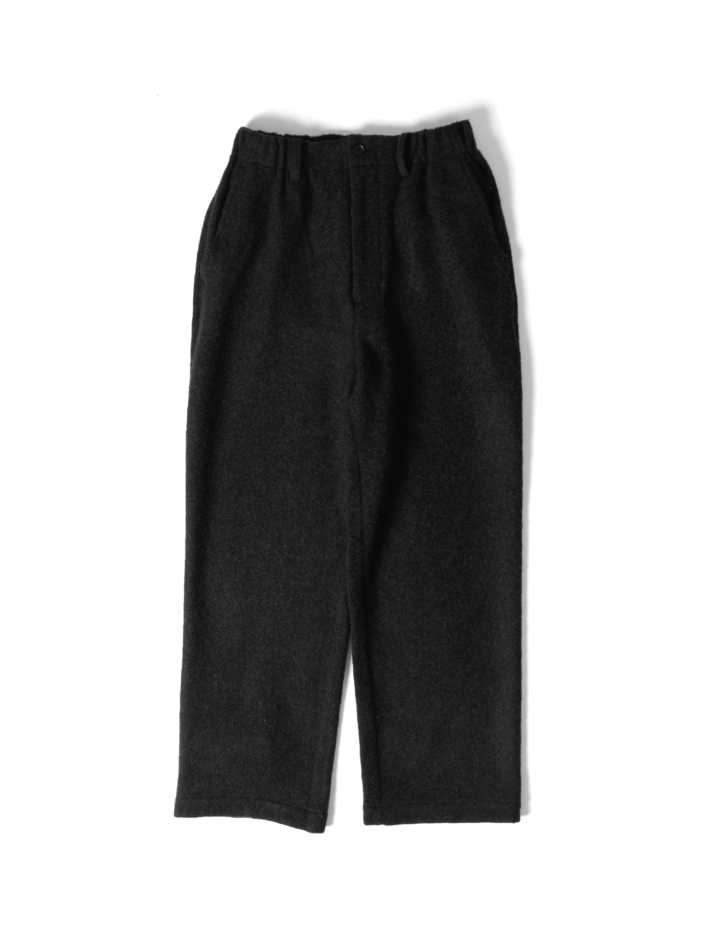 LAMB WOOL CASHMERE MOSSER PANTS｜TOP BLACK