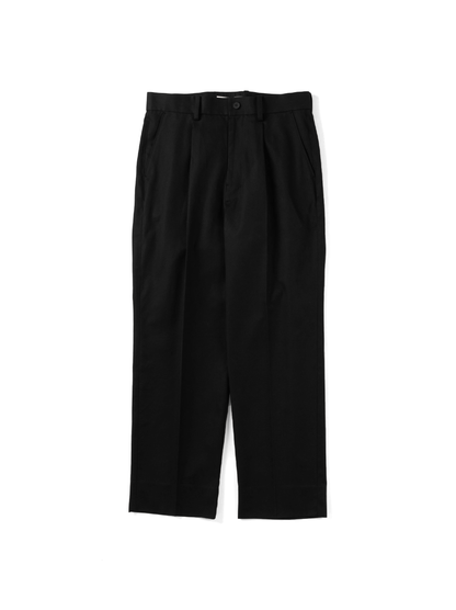 FINX COTTON GABARDINE SLACKS｜BLACK