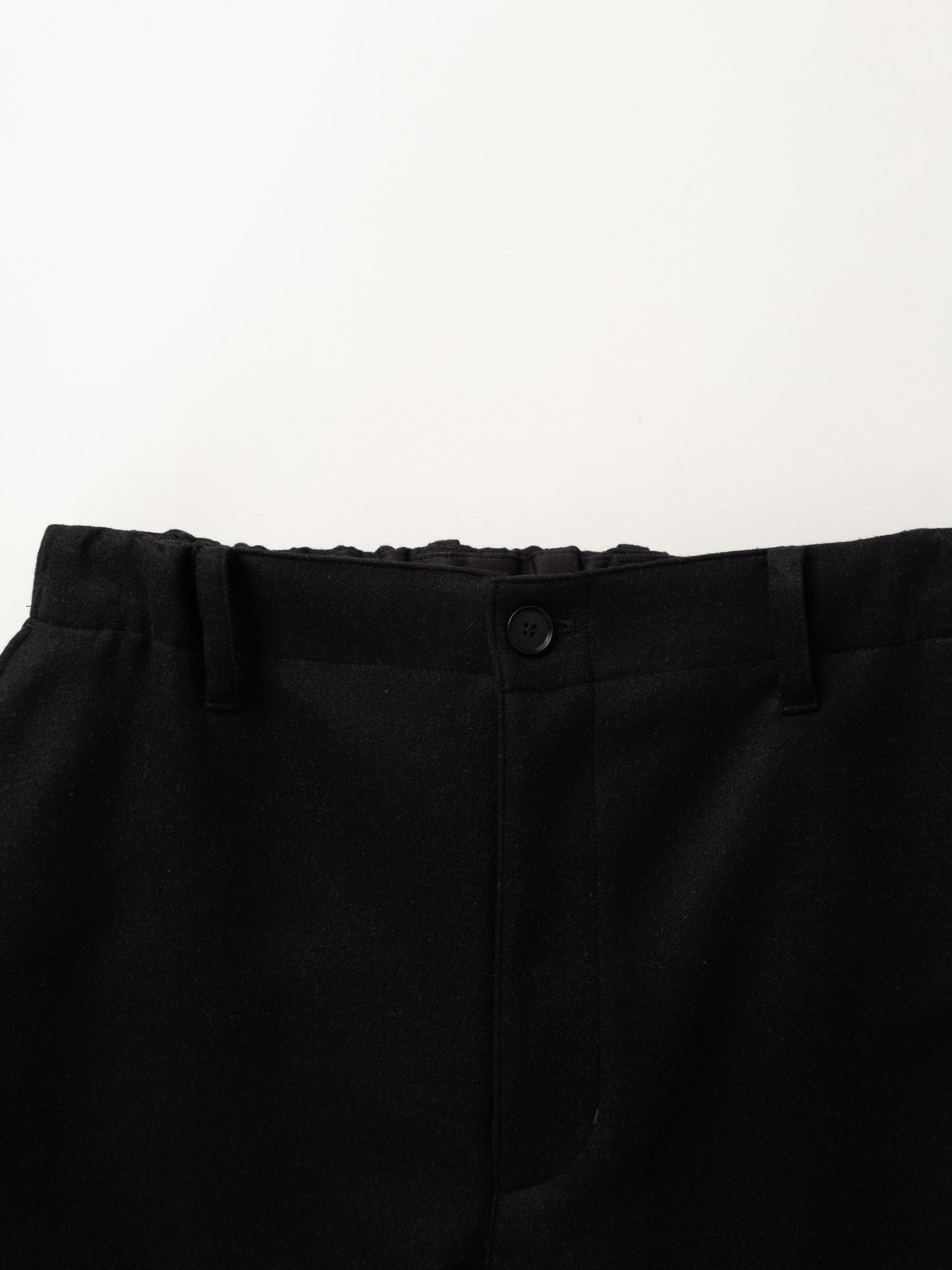 Super130's WOOL DOUBLE CLOTH PANTS｜TOP BLACK