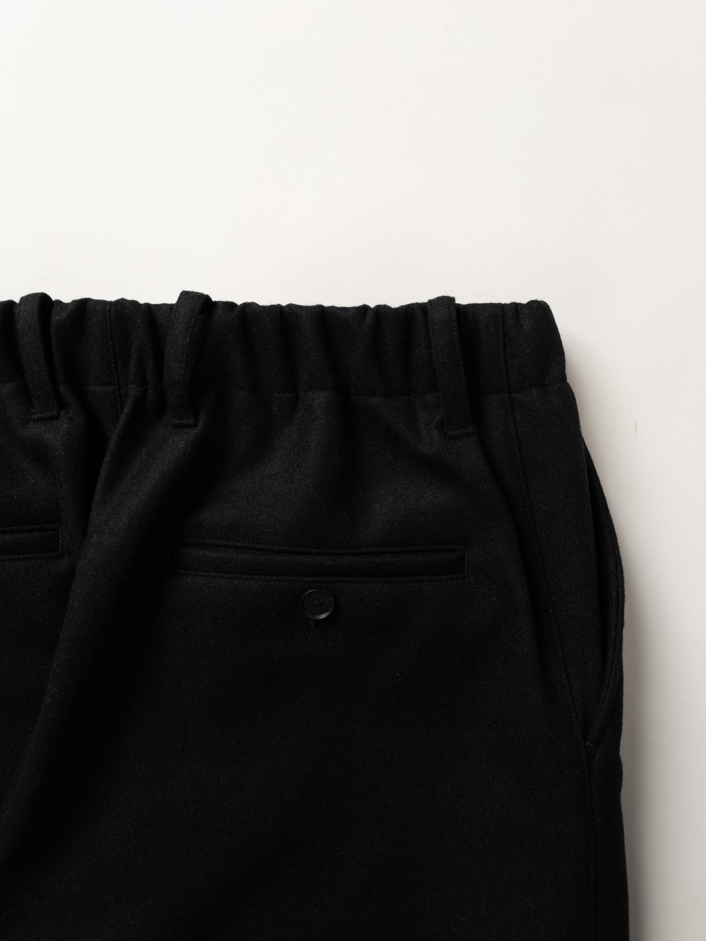 Super130's WOOL DOUBLE CLOTH PANTS｜TOP BLACK