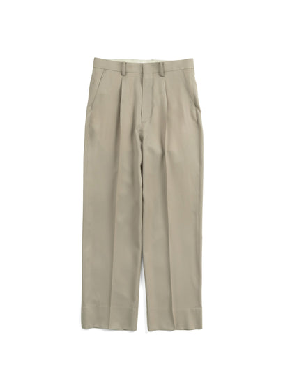 Super130's WORSTED WOOL LIGHT GABARDINE SLACKS｜DUSTY BEIGE