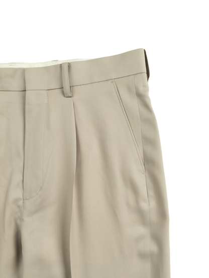 Super130's WORSTED WOOL LIGHT GABARDINE SLACKS｜DUSTY BEIGE