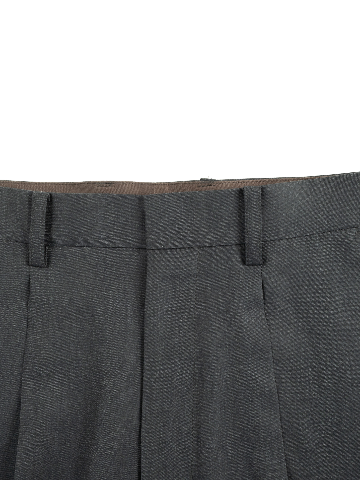 Super130's WORSTED WOOL LIGHT GABARDINE SLACKS｜TOP CHARCOAL