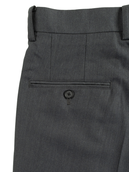 Super130's WORSTED WOOL LIGHT GABARDINE SLACKS｜TOP CHARCOAL