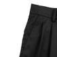 Super130's WORSTED WOOL LIGHT GABARDINE WIDE PANTS｜BLACK