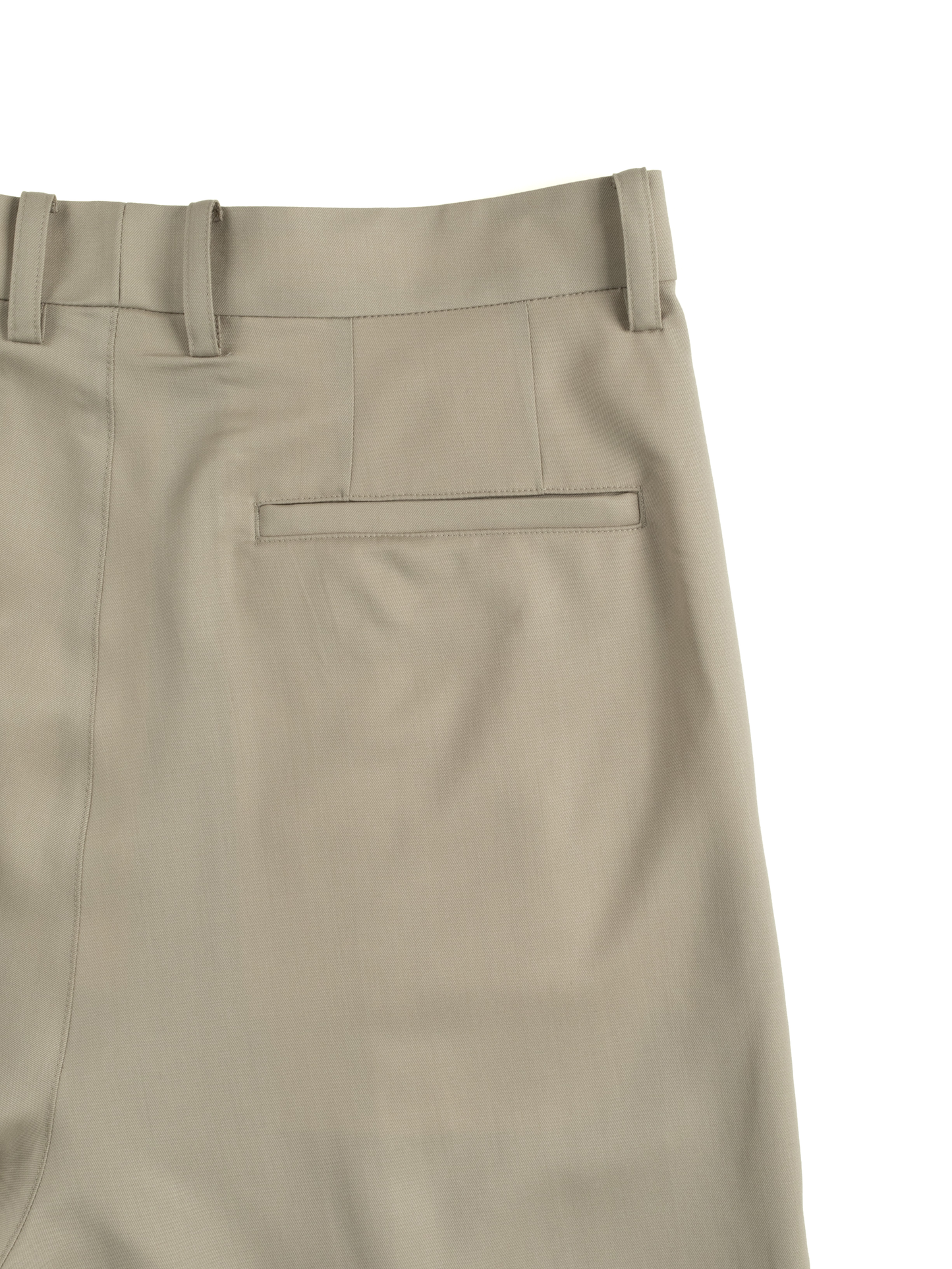 Super130's WORSTED WOOL LIGHT GABARDINE WIDE PANTS｜DUSTY BEIGE