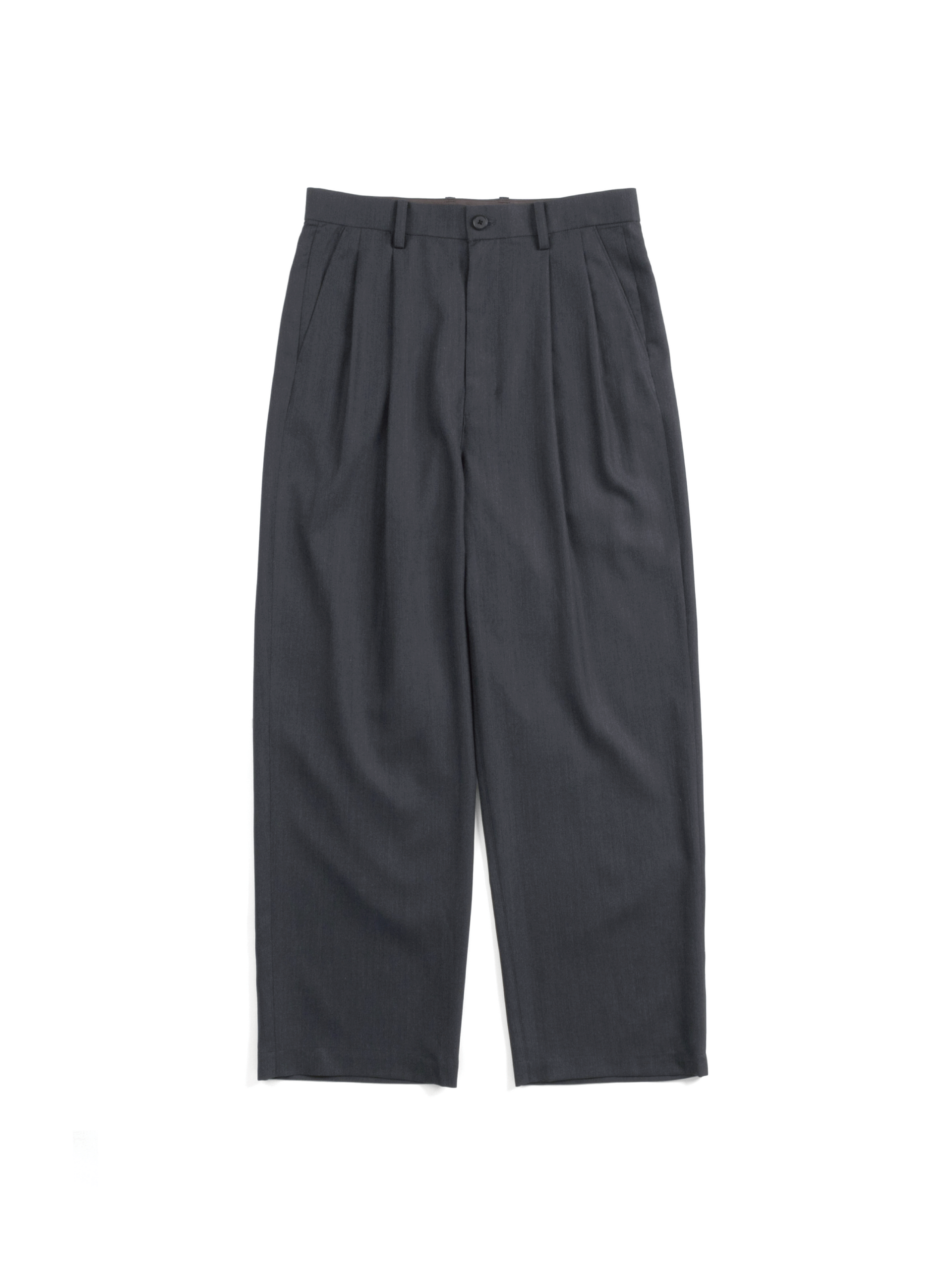 Super130's WORSTED WOOL LIGHT GABARDINE WIDE PANTS｜TOP
