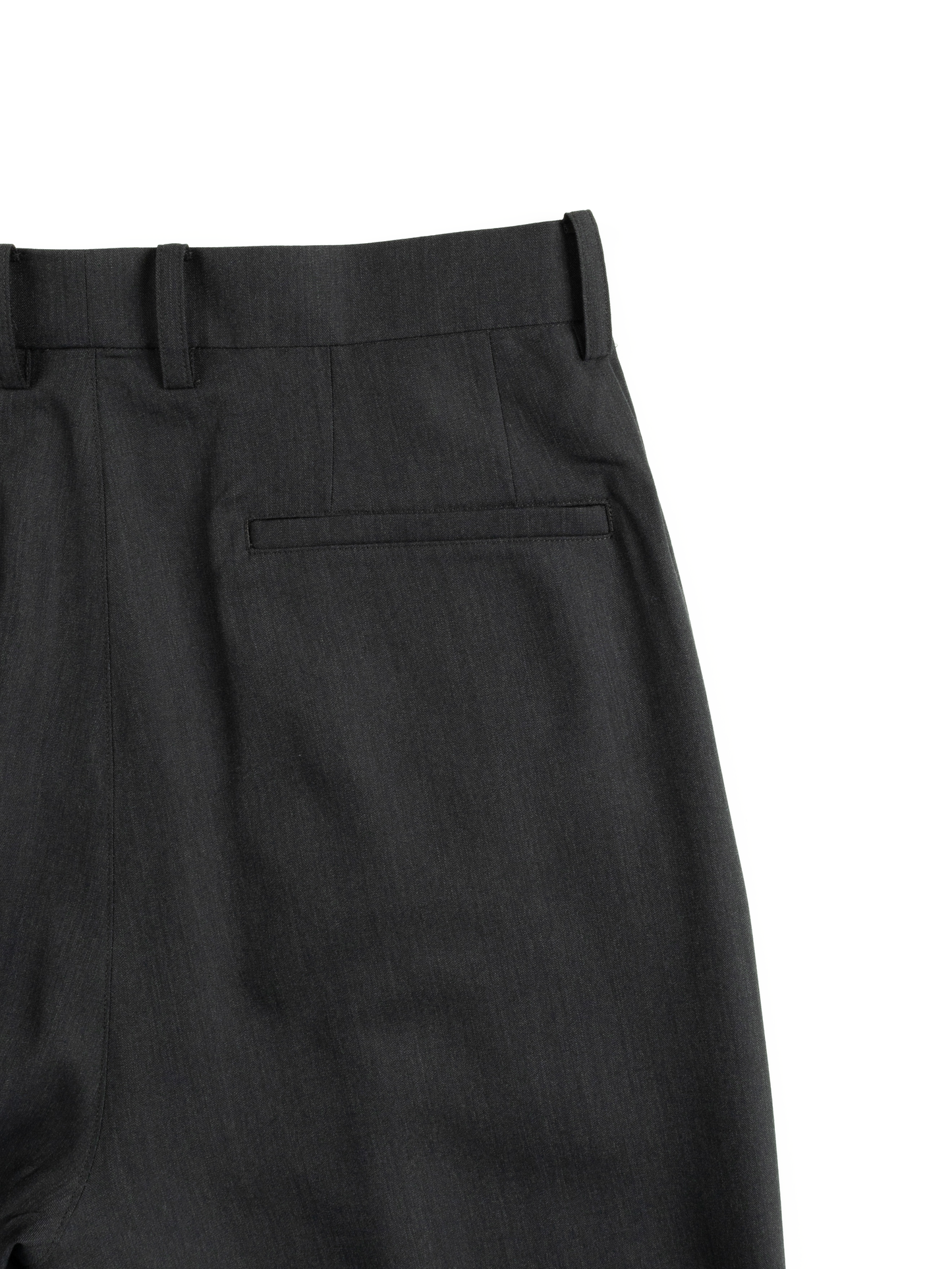 Super130's WORSTED WOOL LIGHT GABARDINE WIDE PANTS｜TOP CHARCOAL