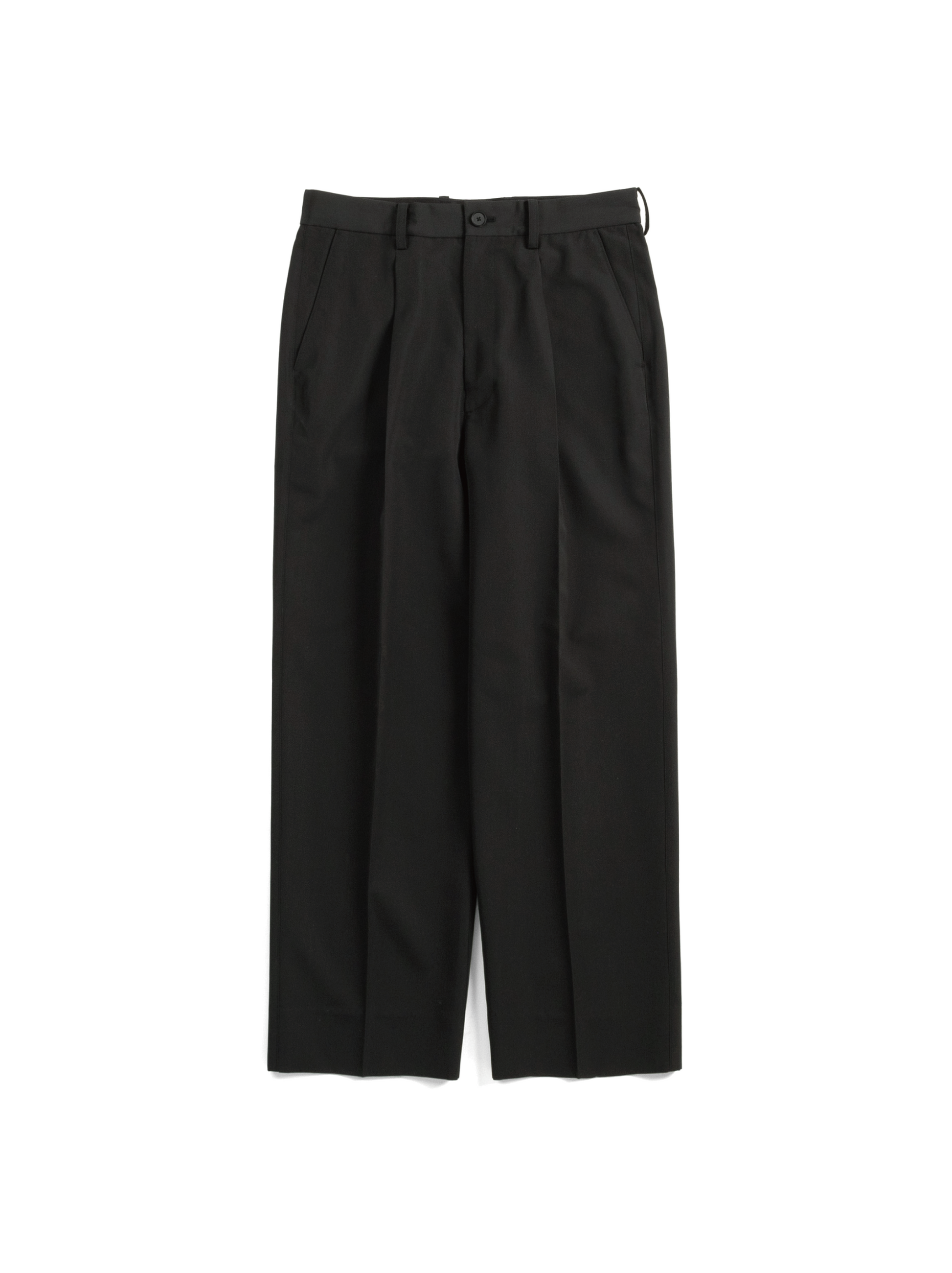 Cornier ウールワイドスラックス ブラック THE FINEST WOOL CANVAS SLACKS|BLACK – Cornier