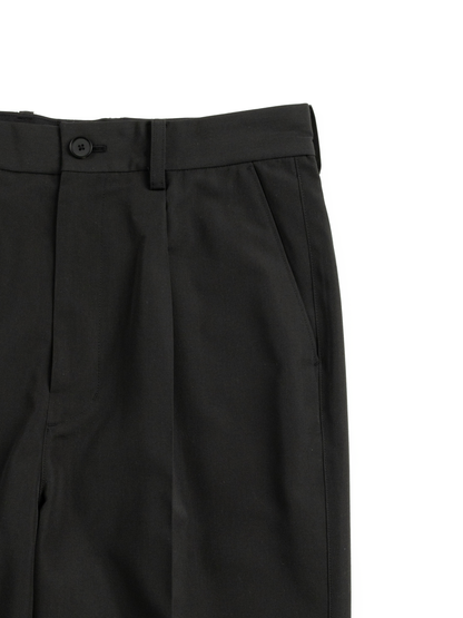 THE FINEST WOOL CANVAS SLACKS｜BLACK