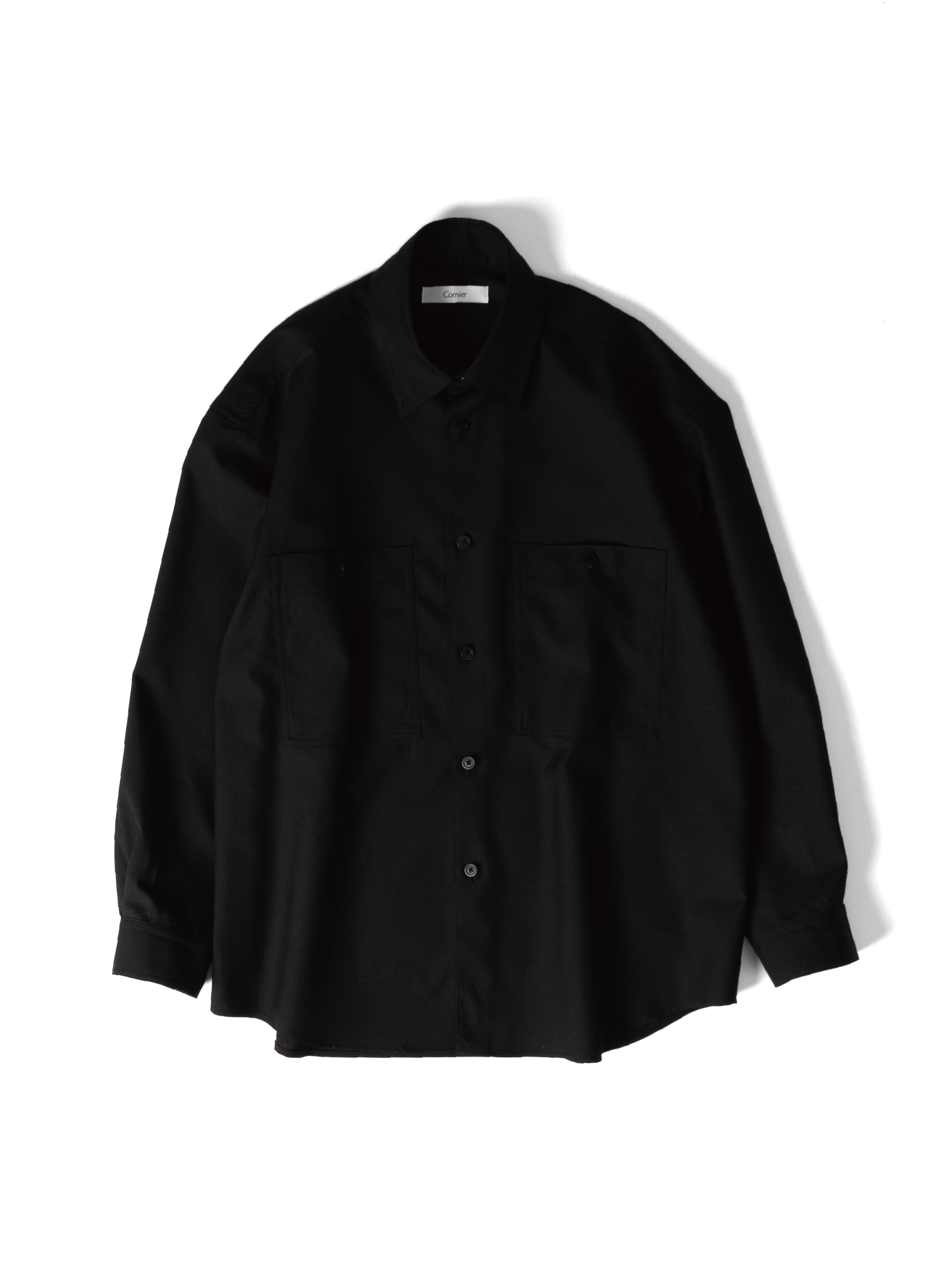 Super130's WORSTED WOOL SHIRTS｜BLACK