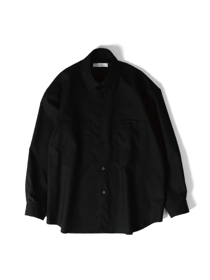 Super130's WORSTED WOOL SHIRTS｜BLACK