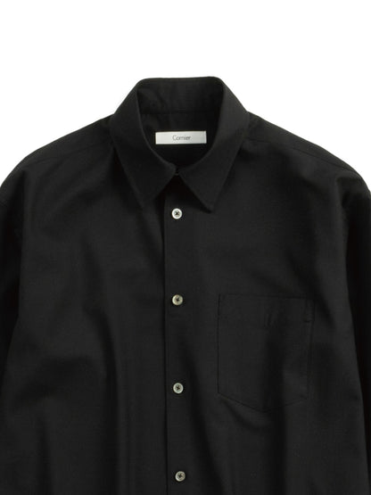 Super180's WORSTED WOOL SHIRTS｜BLACK