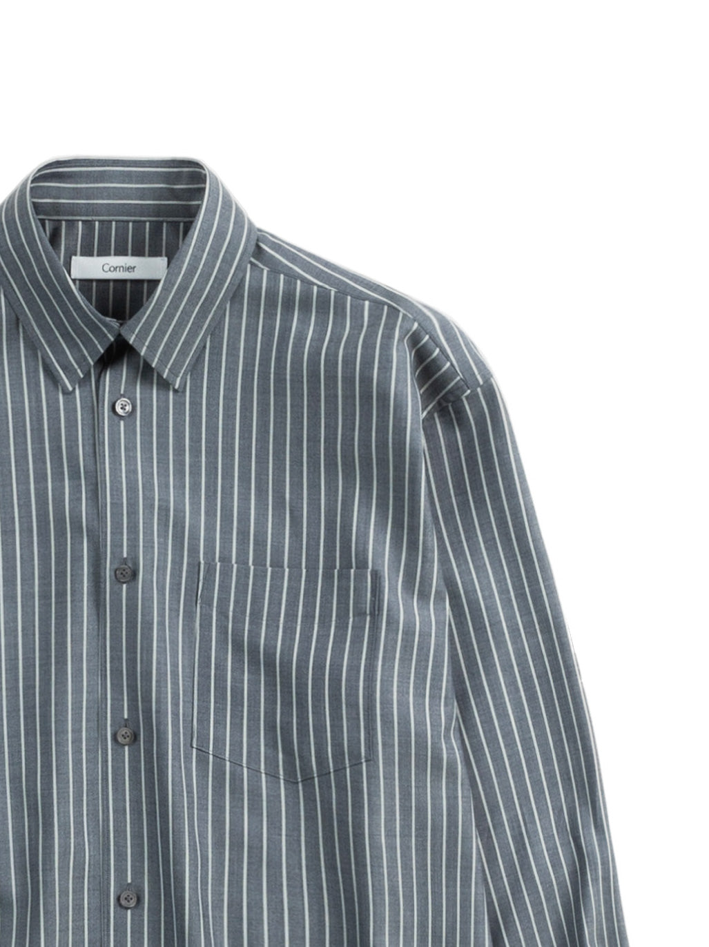 Super180's WORSTED WOOL STRIPE SHIRTS｜CHAMBRAY STRIPE