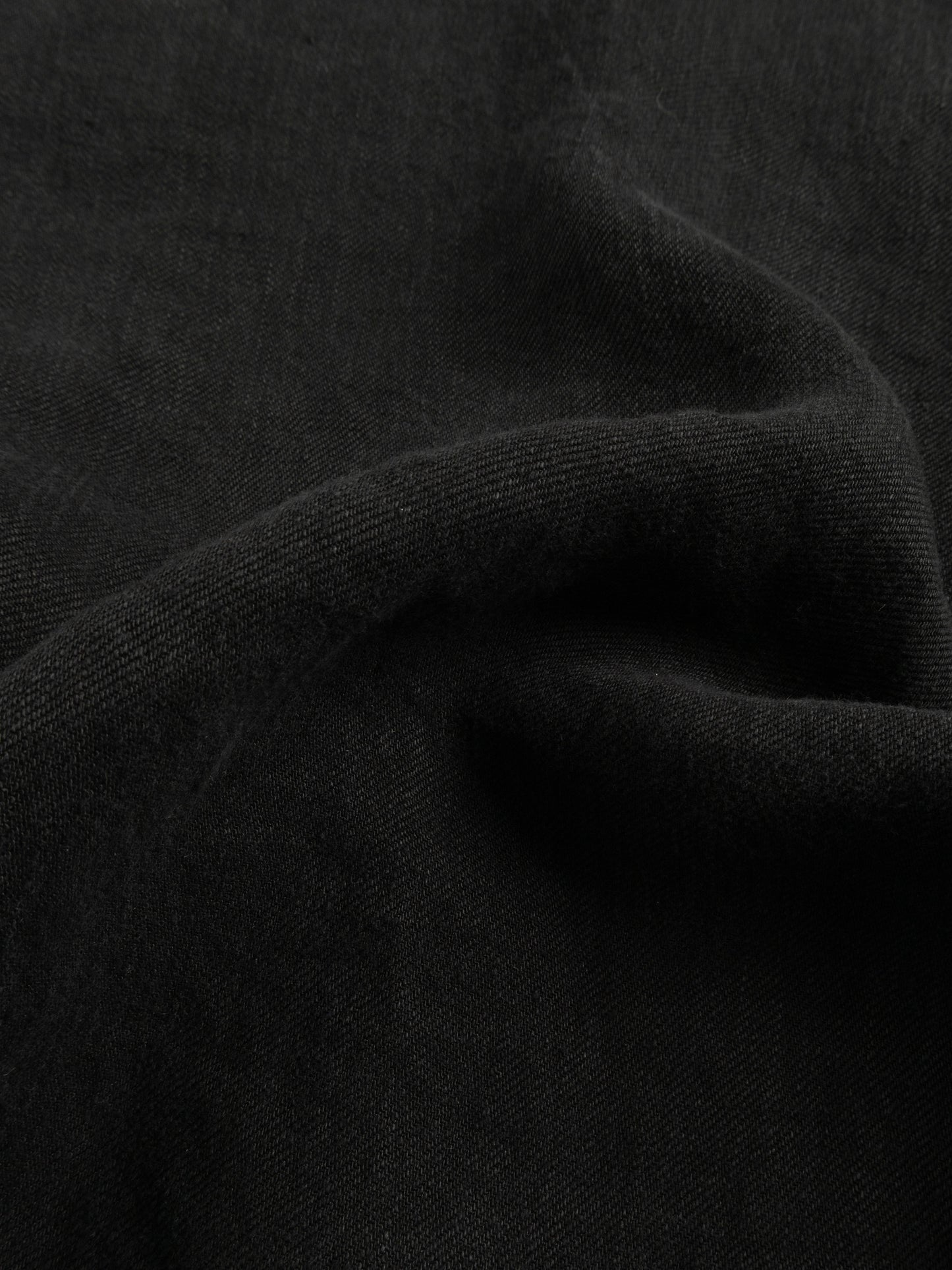 WASHED LINEN TWILL WORK SHIRTS｜BLACK