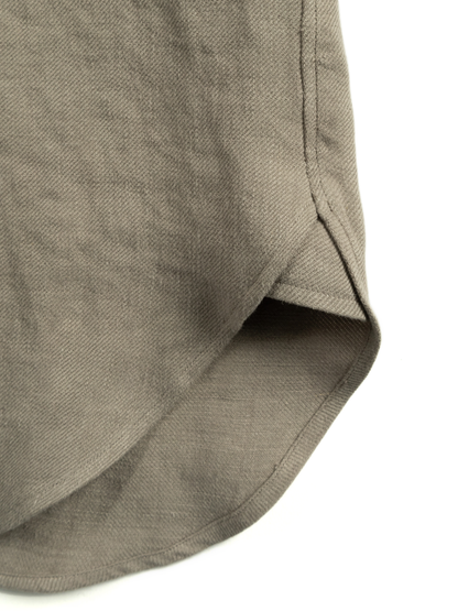 WASHED LINEN TWILL WORK SHIRTS｜GREIGE