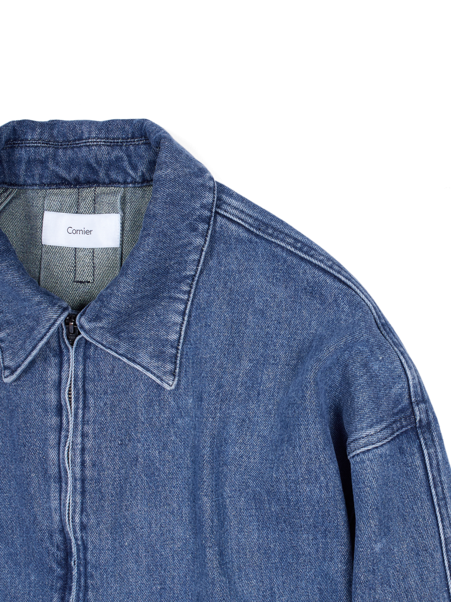 SILK/COTTON DENIM BLOUSON for WOMEN｜BLUE