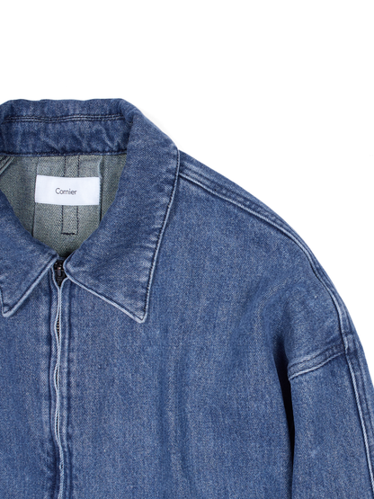 SILK/COTTON DENIM BLOUSON for WOMEN｜BLUE