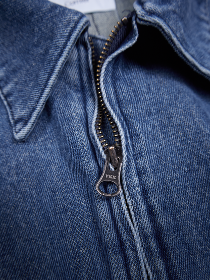 SILK/COTTON DENIM BLOUSON for WOMEN｜BLUE