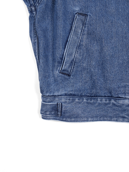 SILK/COTTON DENIM BLOUSON for WOMEN｜BLUE