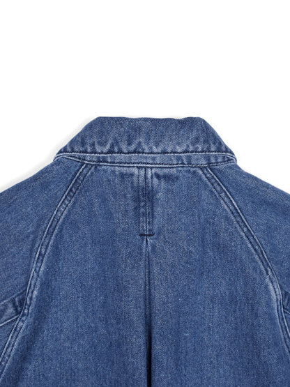 SILK/COTTON DENIM BLOUSON for WOMEN｜BLUE