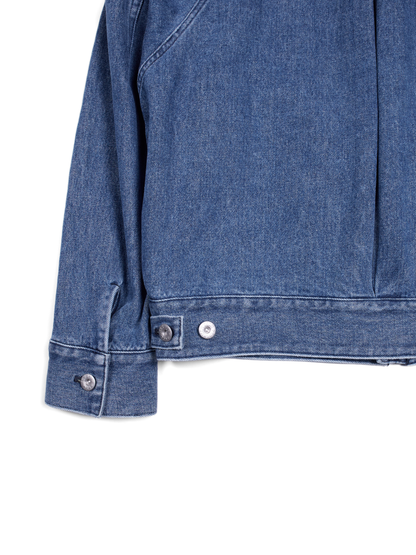 SILK/COTTON DENIM BLOUSON for WOMEN｜BLUE