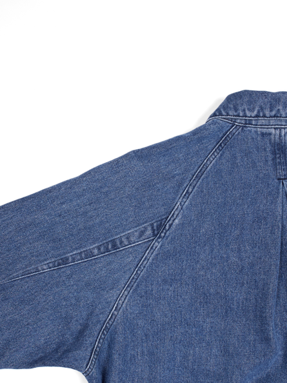 SILK/COTTON DENIM BLOUSON for WOMEN｜BLUE