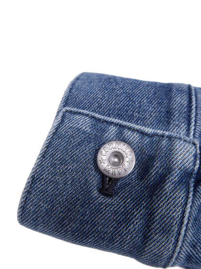 SILK/COTTON DENIM BLOUSON for WOMEN｜BLUE
