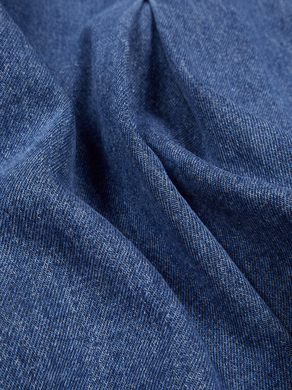 SILK/COTTON DENIM BLOUSON for WOMEN｜BLUE